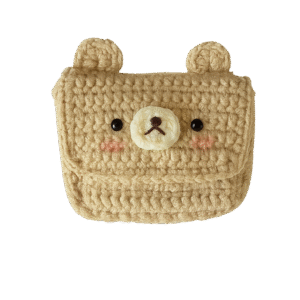 handmade crochet bear pouch – adorable mini bag for everyday use