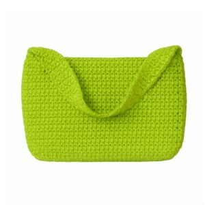handmade lime green crochet shoulder bag – modern & minimalist design