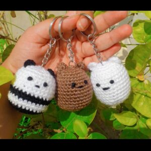 we bare bears crochet keychain 🐼🐻🐻‍❄️